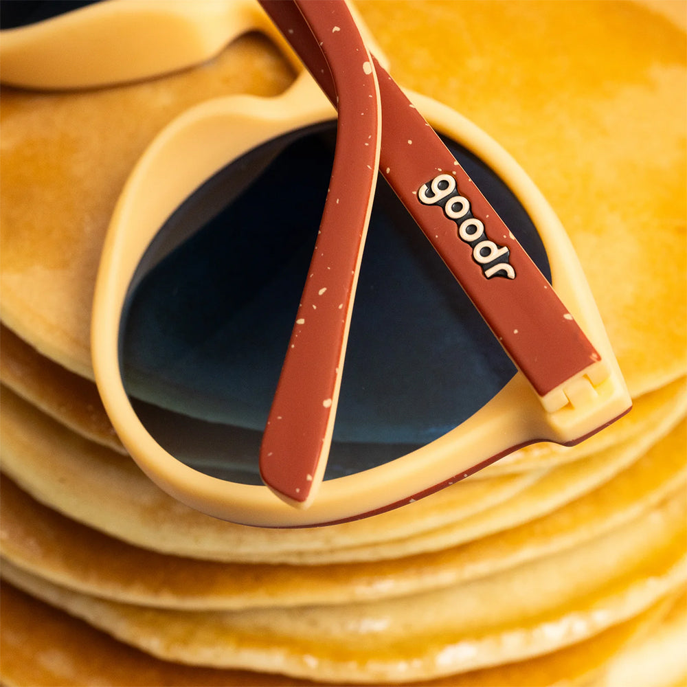 Óculos de Sol Redondo Marrom Lente Azul Polarizada Não Desliza - Pancake Sticky Icky