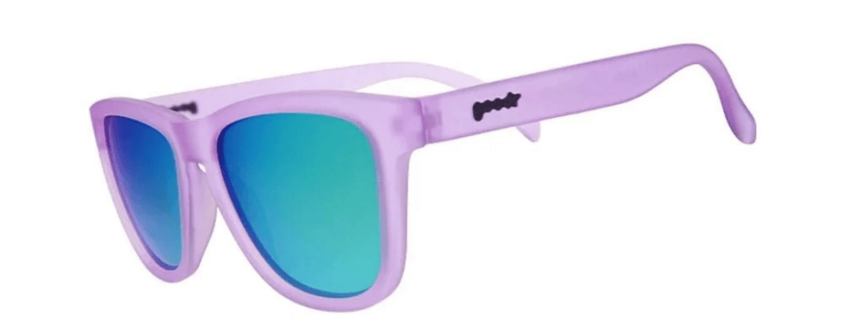 Óculos de Sol Polarizado Quadrado com Armação Lilás e Lente Verde Espelhada - Lilac It Like That!!!