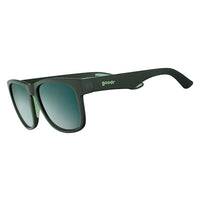Óculos de sol Goodr Brasil BFG Mint Julep com armação verde fosca, lentes espelhadas polarizadas e design esportivo.