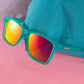 Óculos de Sol Verde com Lente Rosa Espelhada Proteção UV400 - Short With Benefits