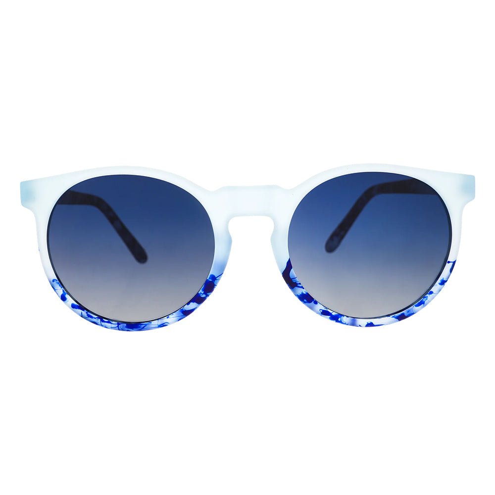 Óculos de Sol Polarizado Redondo Azul Proteção UV400 Redutor de Brilho - That Literal Drip