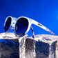 Óculos de Sol Polarizado Redondo Azul Proteção UV400 Redutor de Brilho - That Literal Drip