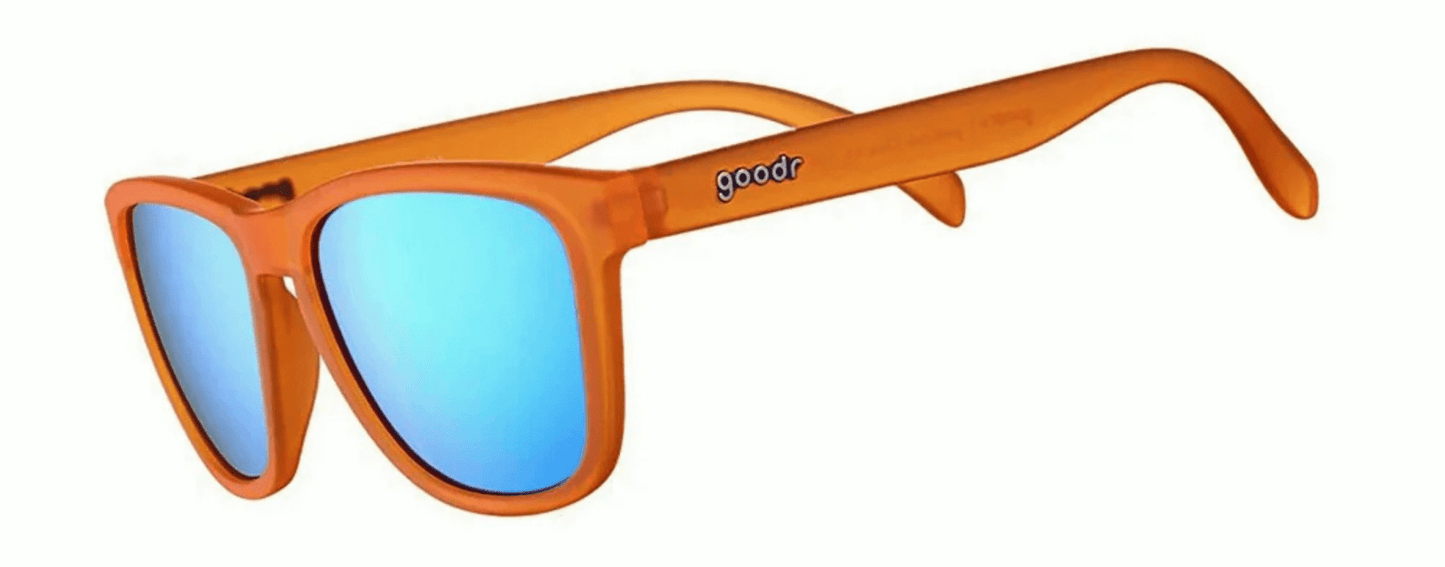 Óculos de Sol Polarizado Quadrado com Armação Laranja e Lente Azul Espelhada - Donkey Goggles