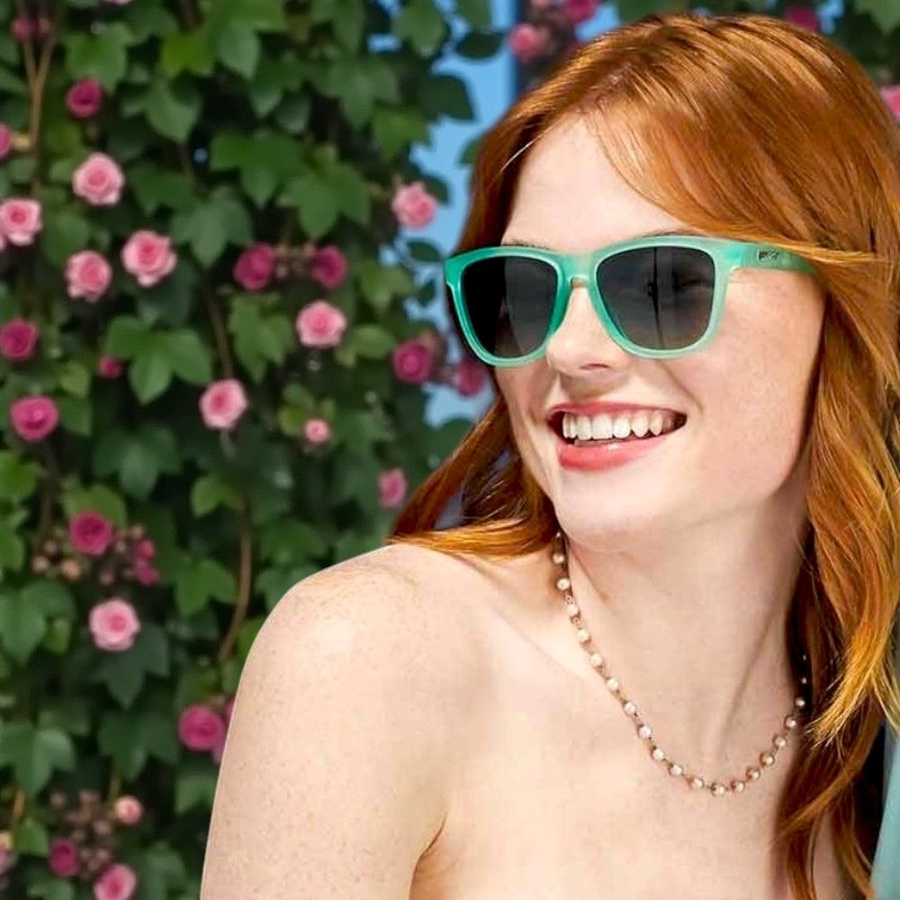 Óculos de Sol Quadrado Verde Polarizado com Proteção UV400 - Dinner Mint Debauchery