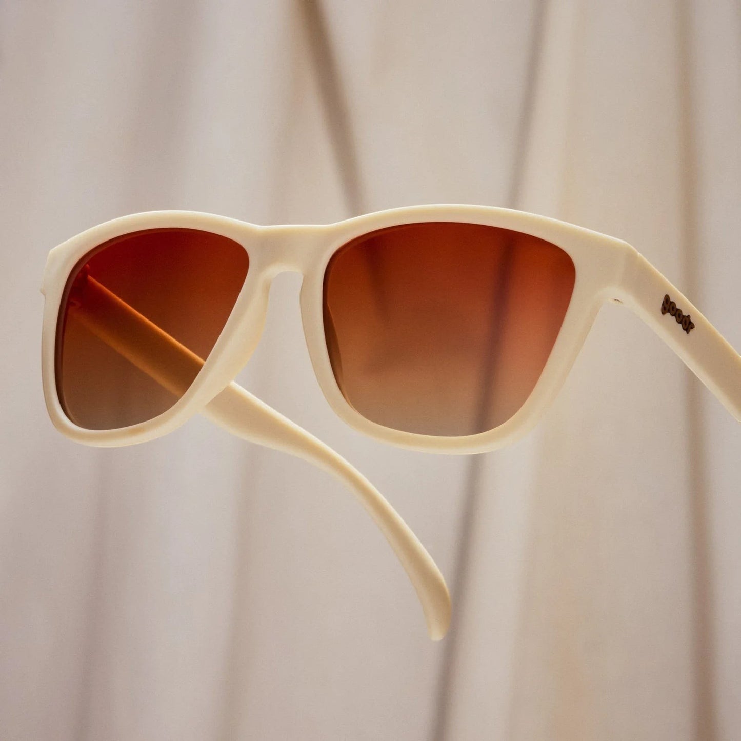 Óculos de Sol Polarizado Quadrado com Armação Bege e Lente Marrom  - Toasted Marshmellow Magic