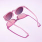 Óculos de Sol Polarizado Lilás Translúcido Lente com Proteção UV400 Mauve Mood Board