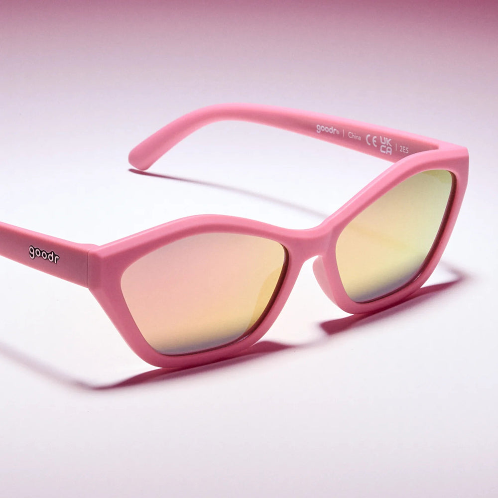 Óculos De Sol Gatinho Rosa com Lente Rosa Espelhada Goodr - Bubblegum Socialite