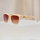 Óculos de Sol Polarizado Quadrado com Armação Bege e Lente Marrom  - Toasted Marshmellow Magic