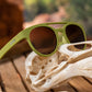 Óculos de Sol Redondo Verde com Lentes Polarizadas Proteção UV400 - Fossil Finding Focals