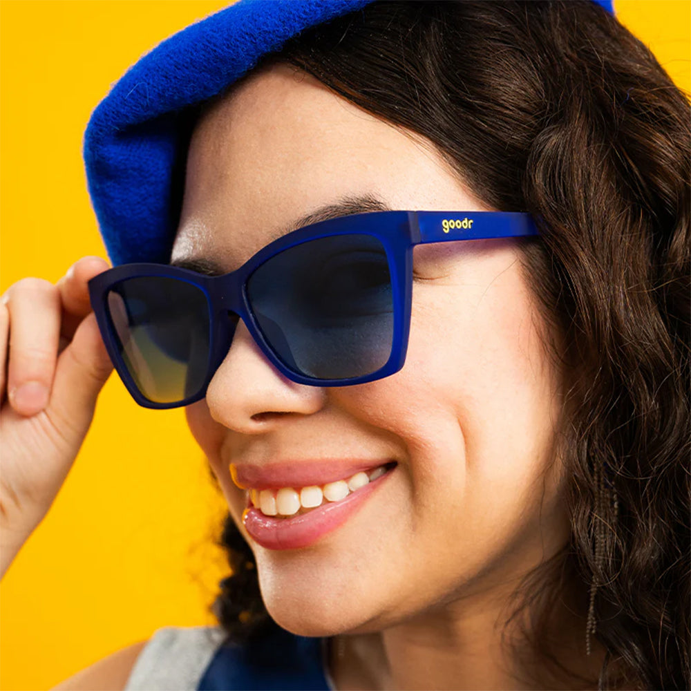 Óculos de Sol Quadrado Azul Polarizado com Proteção UV400 - Pop Art Prodigy