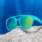 Óculos de Sol Redondo Azul com Lente Espelhada Polarizada Proteção UV400 - Dr. Ray, Sting