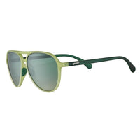 Óculos de sol Goodr Brasil modelo aviador Buzzed on the Tower com armação e lentes verdes, design esportivo leve.
