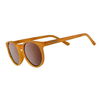 Óculos de sol Goodr Brasil Bodhi's Ultimate Ride redondo com armação amadeirada caramelo e lentes marrons polarizadas