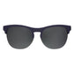 Óculos de sol Goodr Full Sail Frenzy com armação azul marinho e lentes polarizadas espelhadas cinza.
