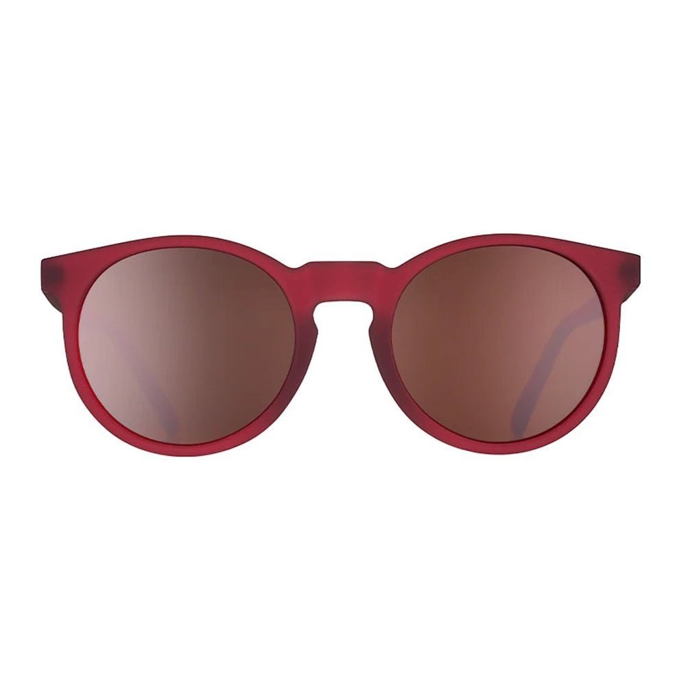 Óculos de sol Goodr Brasil redondo na cor bordô com lentes marrons polarizadas e proteção UV400