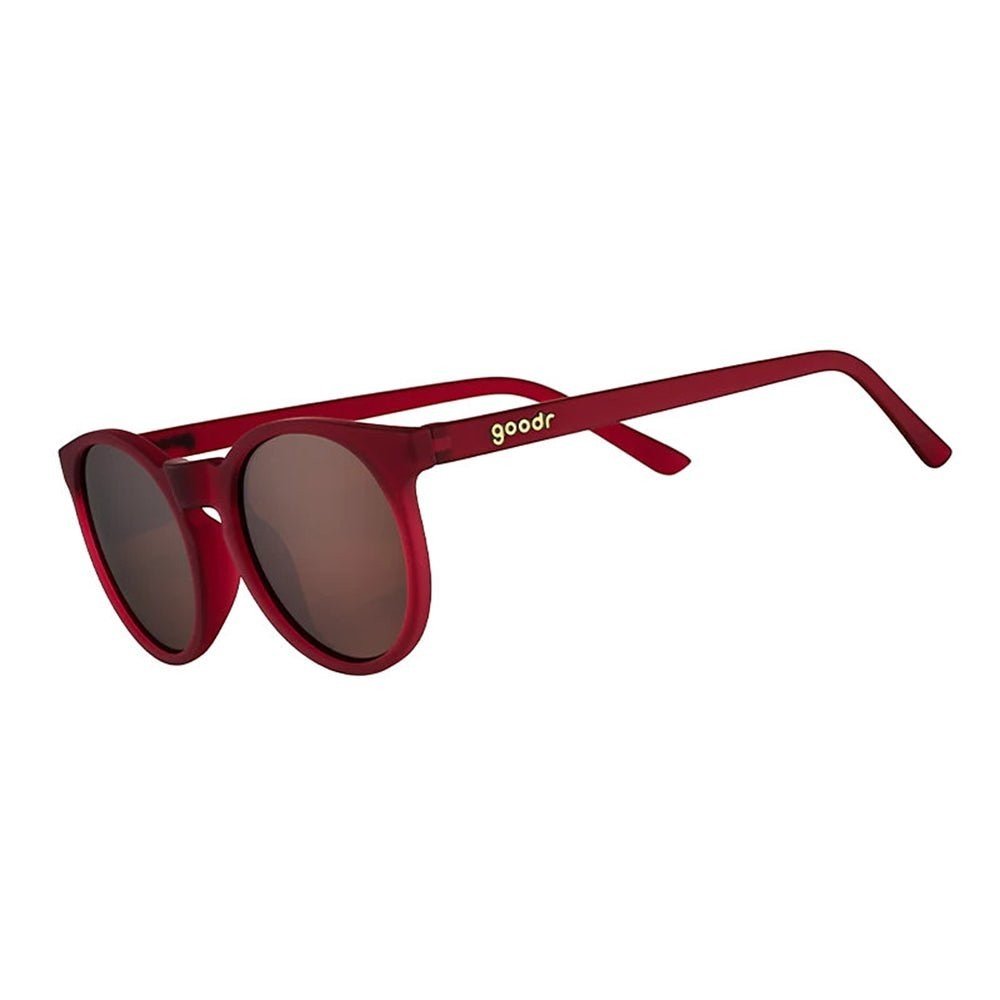 Óculos de sol Goodr Brasil redondo na cor bordô com lentes marrons polarizadas e proteção UV400
