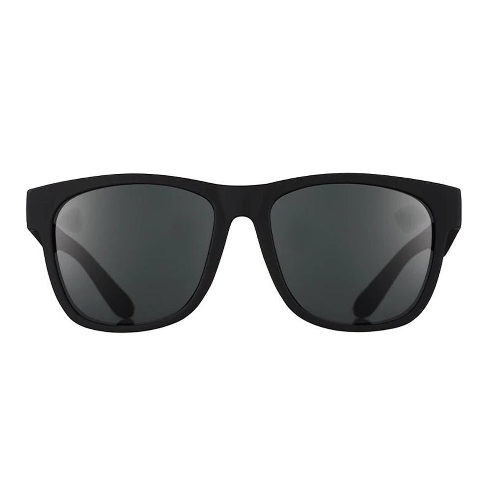 Óculos de sol Goodr Brasil BFG Hooked On Onyx com armação e lentes pretas quadradas, estilo esportivo polarizado.