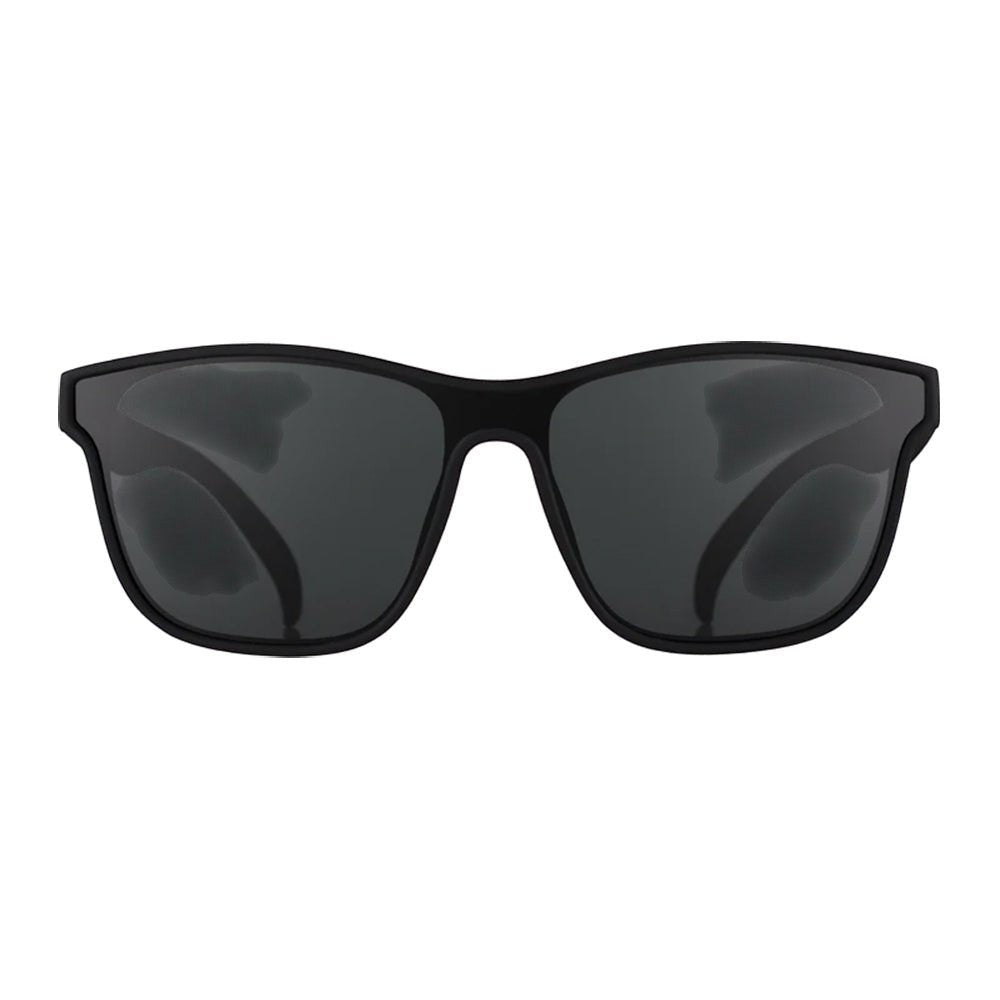 Óculos de sol Goodr Brasil The Future is Void preto com lente única polarizada e proteção UV400 para corrida