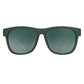 Óculos de sol Goodr Brasil BFG Mint Julep com armação verde fosca e lentes espelhadas polarizadas para rostos grandes.