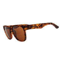 Óculos de sol Goodr Brasil Hellhound Hallucinations com armação quadrada estilo tartaruga e lentes marrons polarizadas