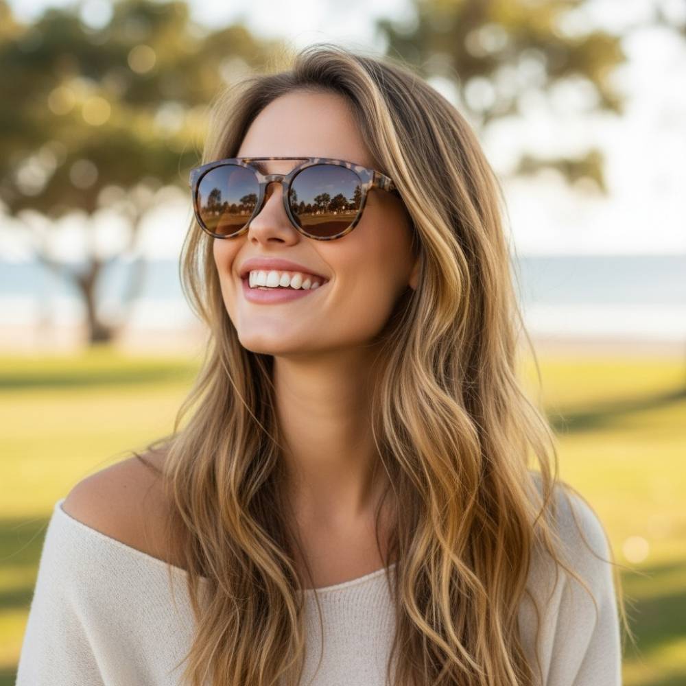 Óculos de Sol Polarizado Marrom Redondo com Proteção UV400 - Artifacts, Not Artifeelings