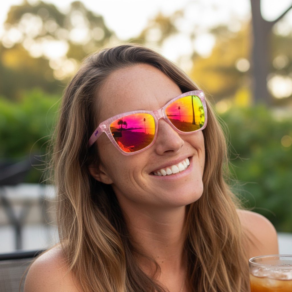 Óculos de Sol Transparente Lente Espelhada Polarizada com Proteção - UV400 Living In a Material Swirl