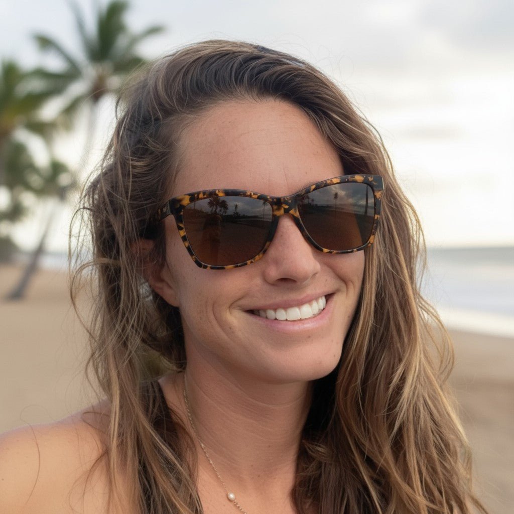 Óculos de Sol Quadrado Marrom Polarizado com Proteção UV400 - Vanguard Visionary