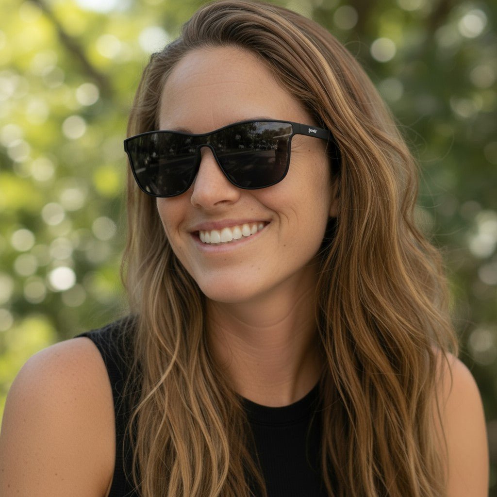 Óculos de Sol de Corrida Lente Única Preto Polarizado Proteção UV400 - The Future is Void