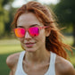 Óculos de Sol Polarizado Rosa Proteção UV400 Lente Espelhada Shrimpin Ain't Easy