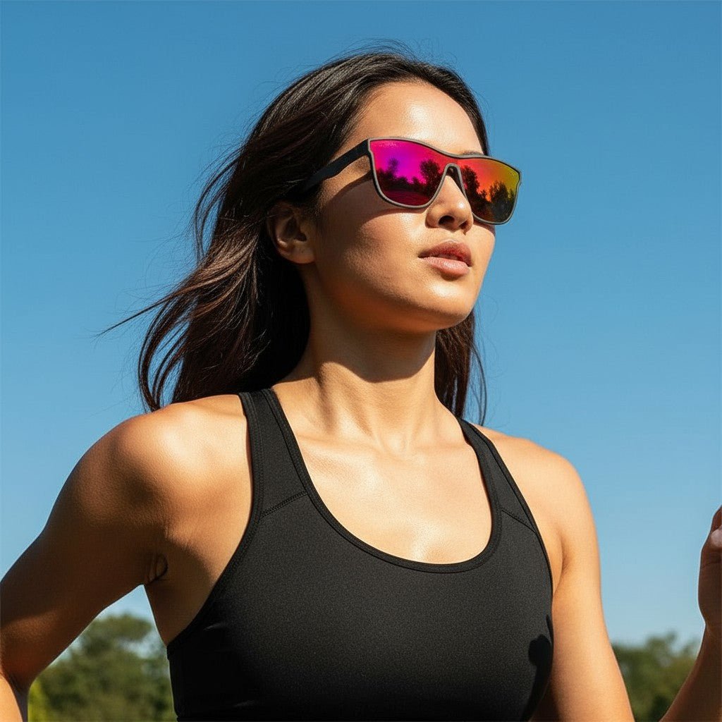 Óculos de Sol de Corrida Lente Única Cinza Espelhado Polarizado - Voight-Kampff Vision