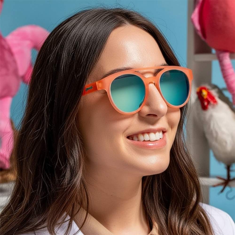 Óculos de Sol Polarizado Redondo Laranja com Lente Espelhada - Stay Fly, Ornithologists